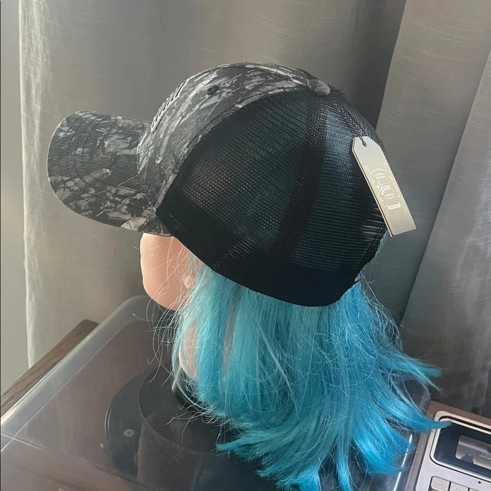 Gray Camouflage Cap with Flag Design